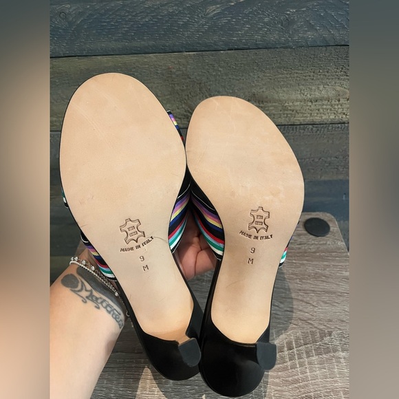 Isaac Colorful Kitten Heel Designer Isaac Mizrahi Italian Women's Size 9 - Picture 14 of 16